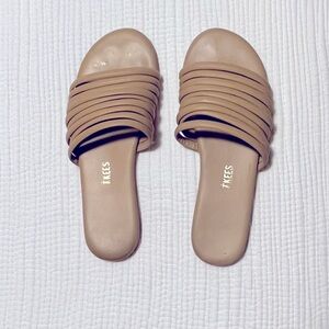 TKEES Tan Slide Sandals